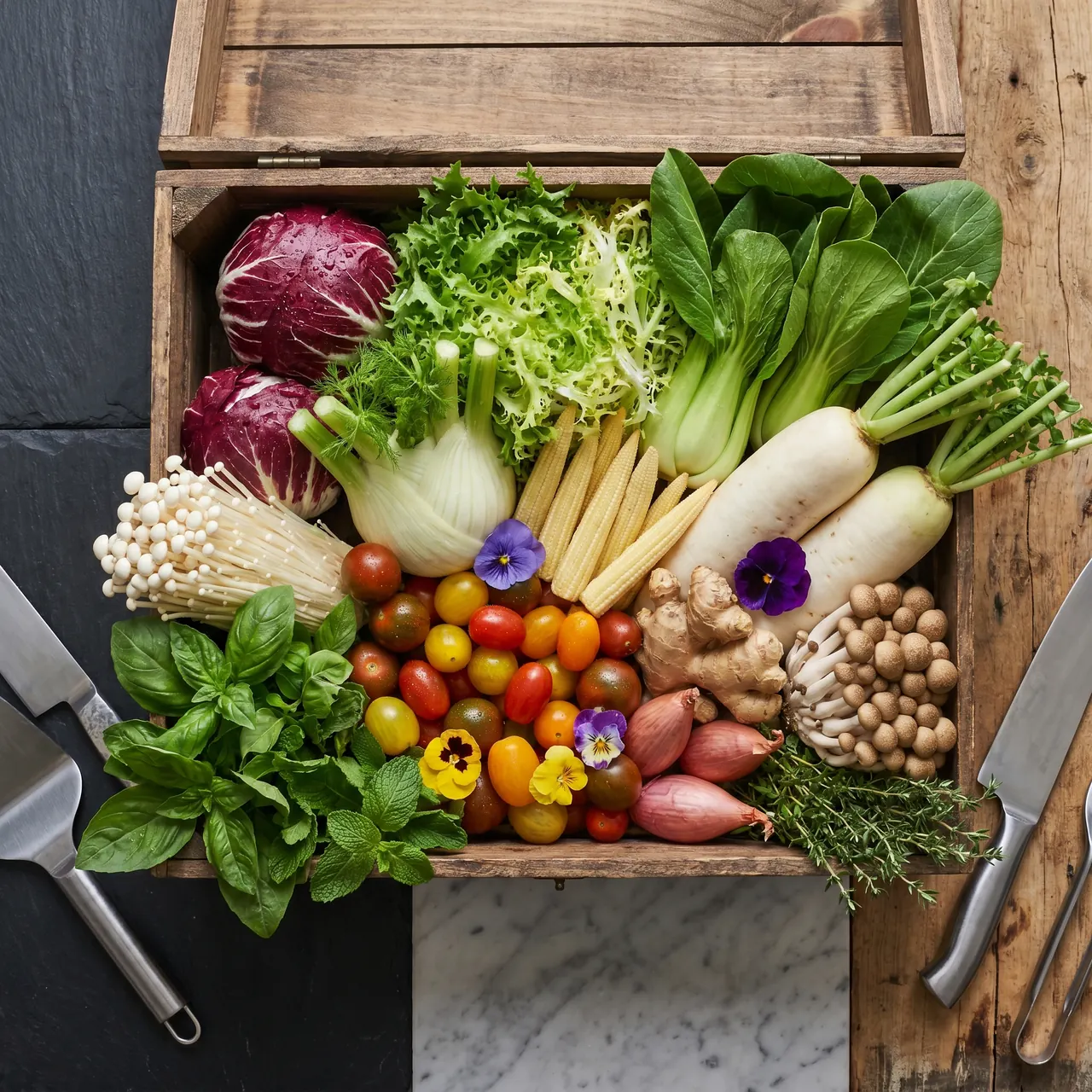 Caja mixta de frutas, verduras y especialidades